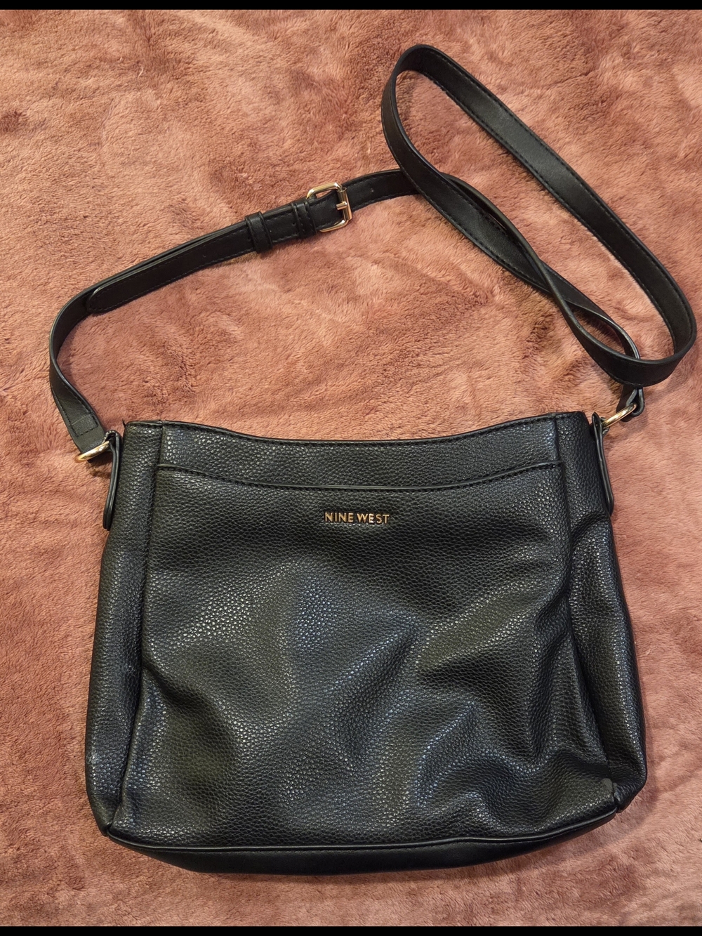 Nine West Black Pebbled Crossbody Bag